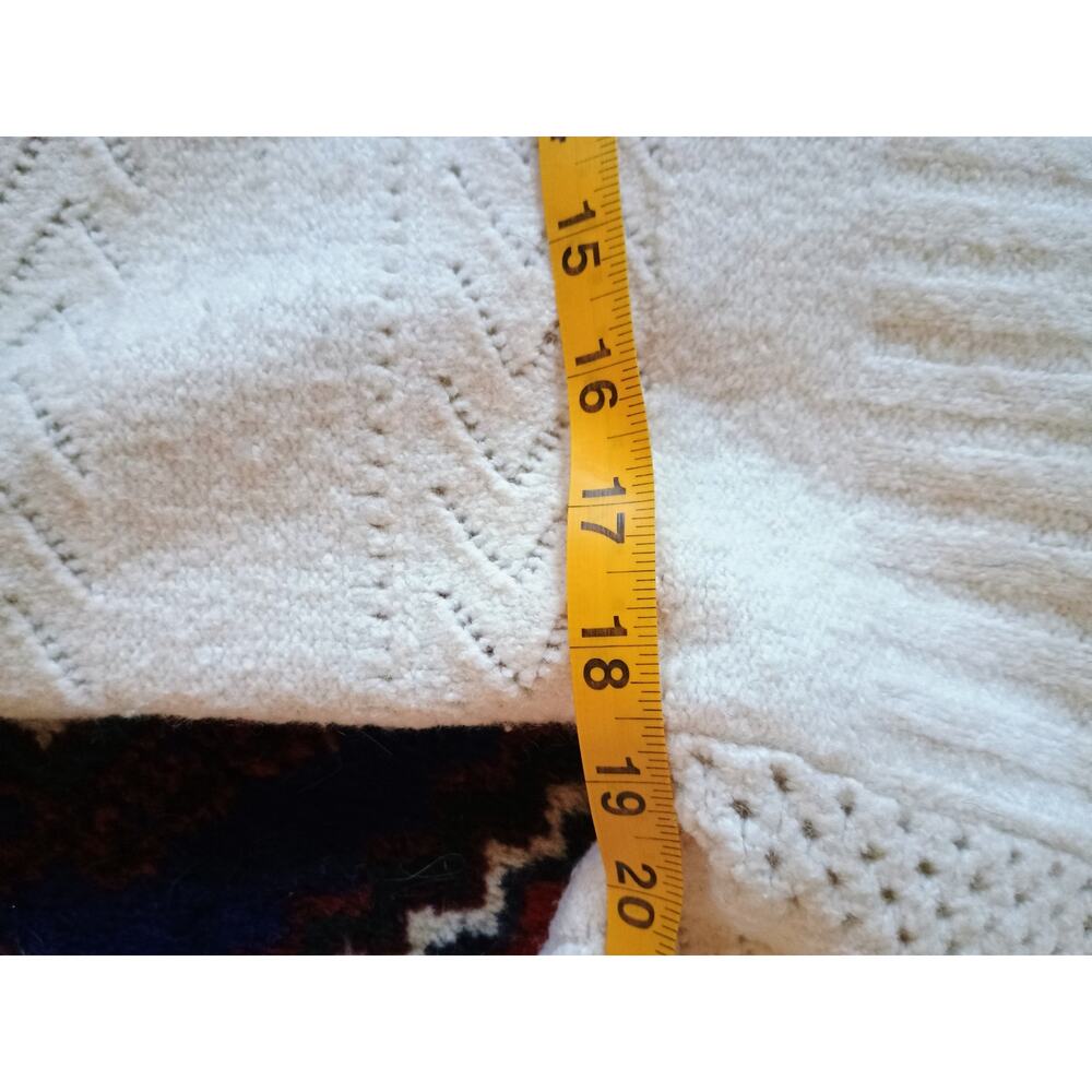 Joie women's Crew neck sweater cableknit cream wool cotton blend cottage core - Picture 9 of 10